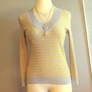 Ribbed, Striped Sweater